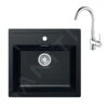 Franke Sets - Keukenset T102, Tectonite Spoelbak SID 610 En Keukenkraan FP 9000.031, Zwart/chroom 143.0675.710