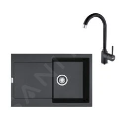 Franke Sets - Keukenset G168, Fragraniet Spoelbak MRG 611 En Keukenkraan FP 9000.071, Onyx 114.0587.950