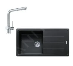 Franke Sets - Set G135, Fragraniet Spoelbak BFG 611 En Keukenkraan Samoa, Mat Zwart/chroom 114.0675.663