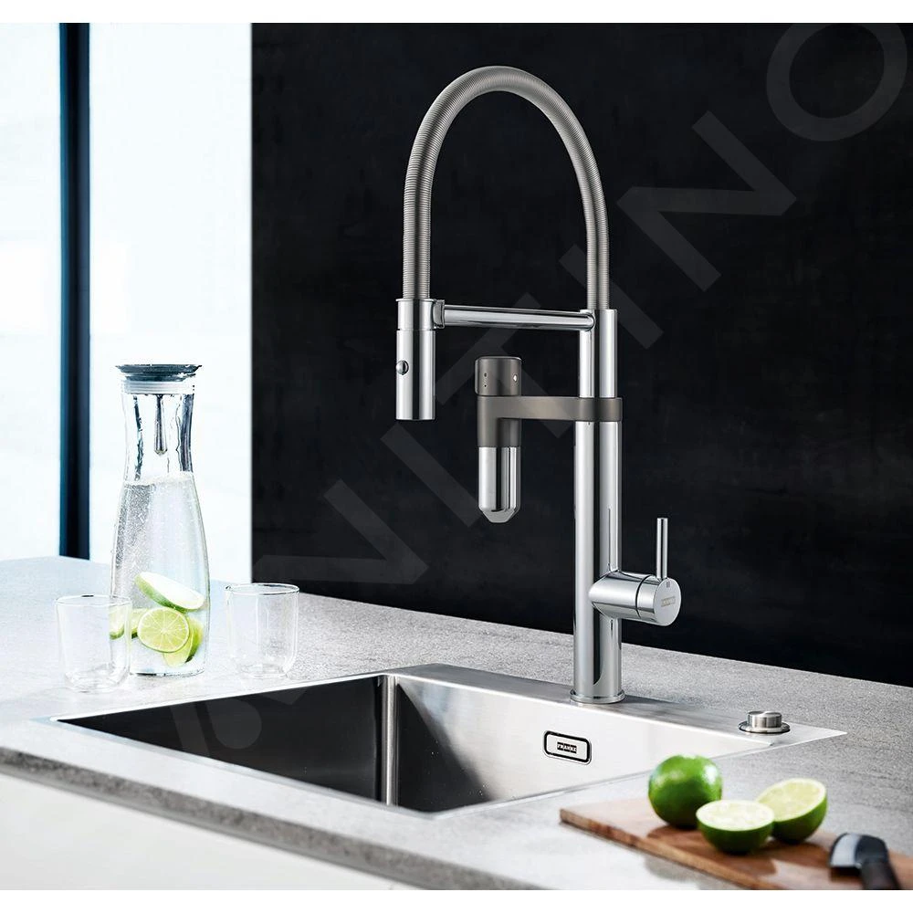Franke Waterfilter Kranen - Vital Tap Keukenkraan Met Filtratie, Flexibele Arm En Douche, Chroom/gun Metal 120.0621.230 5 Franke Waterfilter Kranen - Vital Tap Keukenkraan Met Filtratie, Flexibele Arm En Douche, Chroom/gun Metal 120.0621.230 - Image 5