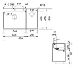 Franke Box Center - Spoelbak BWX 220/620-54-27/7, 860x510 Mm, Rvs 127.0538.260 -Keuken Verkoop 37a5b1768cad4b0af82b940b