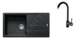 Franke Sets - Set G174, Fragraniet Spoelbak BFG 611 En Keukenkraan FP 9000.071, Onyx/onyx 114.0619.594