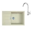 Franke Sets - Keukenset T106, Tectonite Spoelbak S2D 611-78 XL En Keukenkraan FP 9000.031, Beige/chroom 143.0675.734