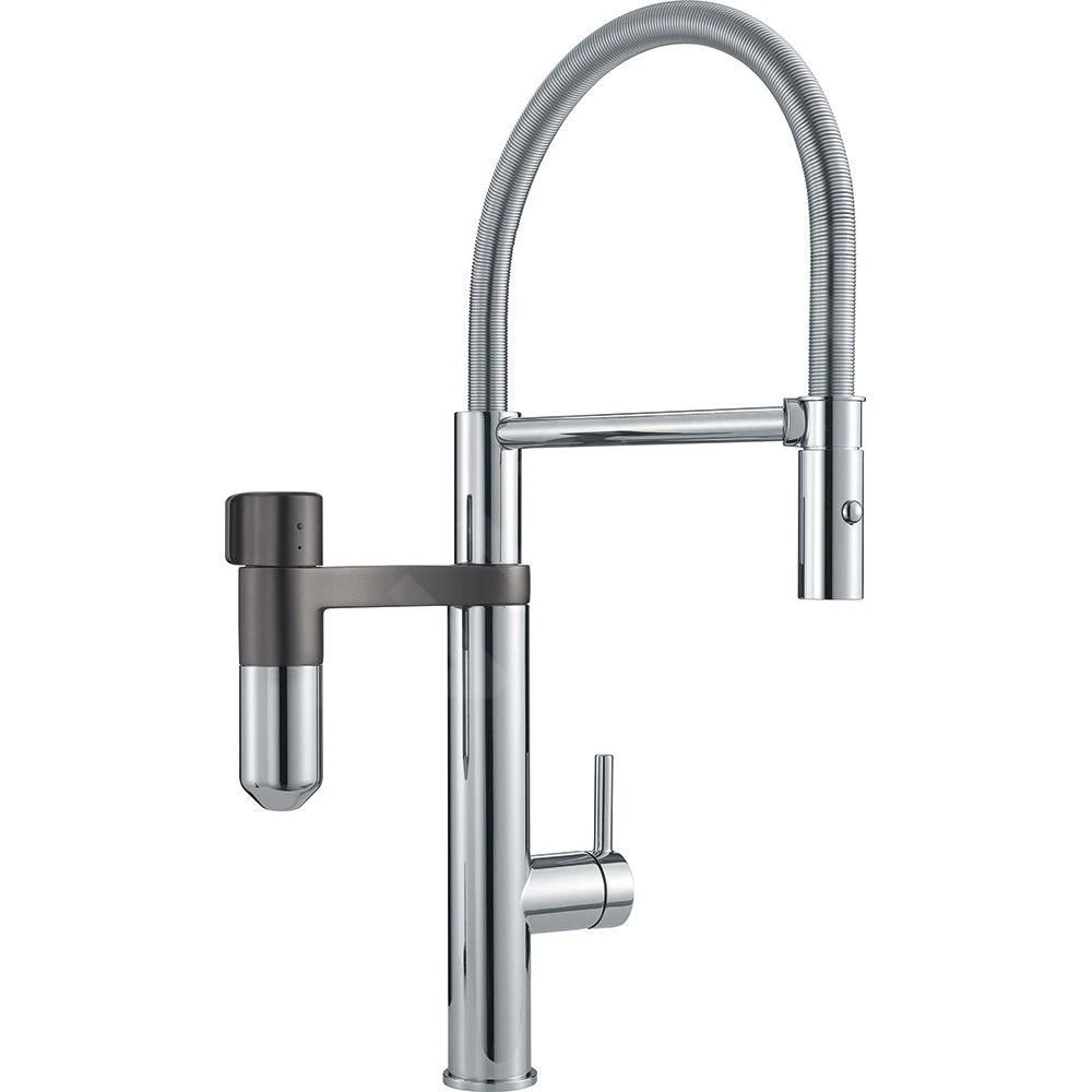 Franke Waterfilter Kranen - Vital Tap Keukenkraan Met Filtratie, Flexibele Arm En Douche, Chroom/gun Metal 120.0621.230 1 Franke Waterfilter Kranen - Vital Tap Keukenkraan Met Filtratie, Flexibele Arm En Douche, Chroom/gun Metal 120.0621.230