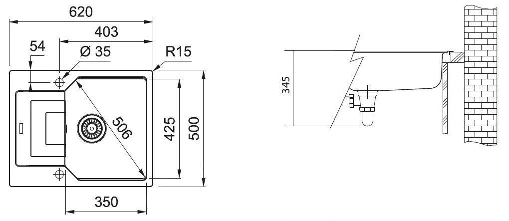 Franke Urban - UBG 611-62 Fragraniet Spoelbak, 620x500 Mm, Zand 114.0582.806 2 Franke Urban - UBG 611-62 Fragraniet Spoelbak, 620x500 Mm, Zand 114.0582.806 - Image 2