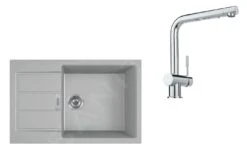 Franke Sets - Set T87, Tectonite Spoelbak S2D 611-78 XL En Keukenkraan SAMOA, Grijs/chroom 143.0618.738