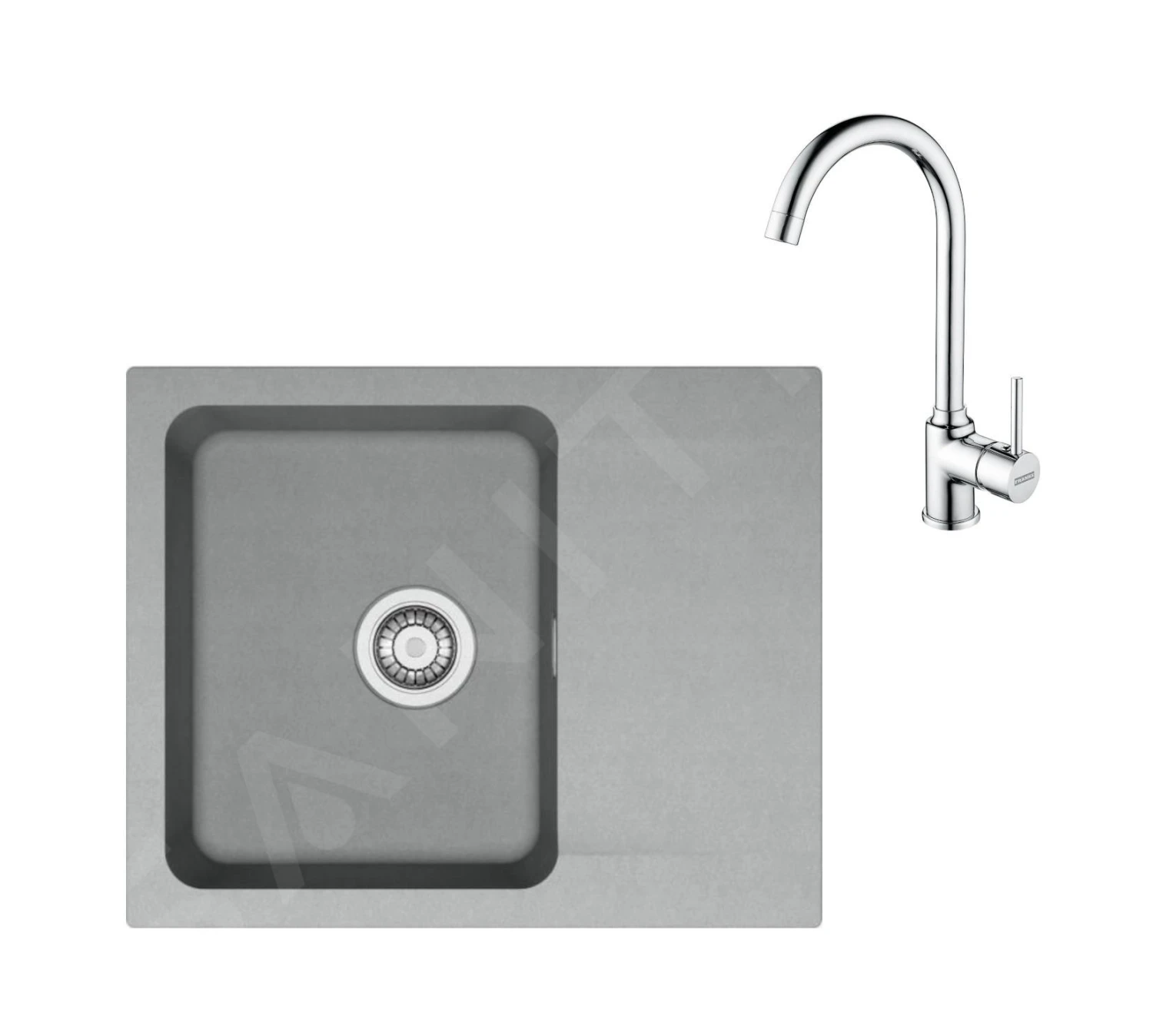 Franke Sets - Set T94, Tectonite Spoelbak OID 611-62 En Kraan FP 9000.031, Grijs/chroom 143.0675.616 1 Franke Sets - Set T94, Tectonite Spoelbak OID 611-62 En Kraan FP 9000.031, Grijs/chroom 143.0675.616