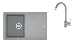 Franke Sets - Set G173, Fragraniet Spoelbak BFG 611-78 En Keukenkraan FP 9000.084, Steengrijs/steengrijs 114.0619.589