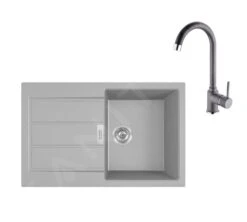 Franke Sets - Keukenset T105, Tectonite Spoelbak S2D 611-78 En Keukenkraan FP 9000.084, Grijs 143.0675.731