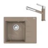 Franke Sets - Set G215, Fragraniet Spoelbak CNG 611-62 TL/2 En Keukenkraan FC 3055.424, Cashmere/chroom 114.0650.770