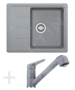 Franke Sets - Keukenset G55, Granieten Spoelbak BFG 611-62, Steengrijs + Kraan FC 9547, Steengrijs 114.0323.821