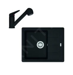 Franke Sets - Keukenset G55, Fragraniet Spoelbak BFG 611-62 En Keukenkraan FC 9547.901, Mat Zwart 114.0675.661
