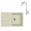 Franke Sets - Keukenset T104, Tectonite Spoelbak S2D 611-78 En Keukenkraan FP 9000.031, Beige/chroom 143.0675.728