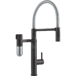 Franke Waterfilter Kranen - Vital Tap Keukenkraan Met Filtratie, Flexibele Arm En Douche, Mat Zwart/rvs 120.0621.313