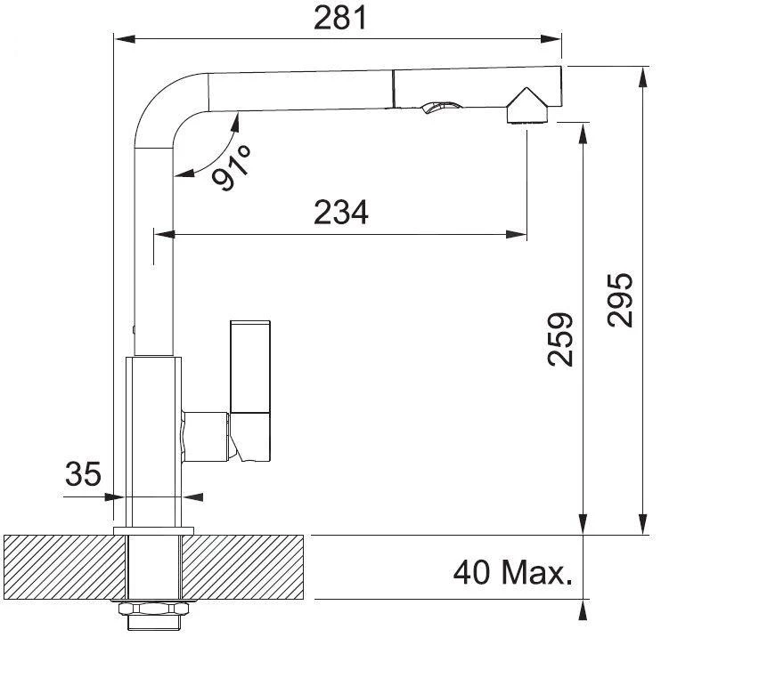 Franke Kranen - Keukenkraan FG 0392.071, Met Uittrekbare Sproeikop, Chroom/onyx 115.0392.382 2 Franke Kranen - Keukenkraan FG 0392.071, Met Uittrekbare Sproeikop, Chroom/onyx 115.0392.382 - Image 2