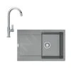 Franke Sets - Keukenset G167, Fragraniet Spoelbak MRG 611 En Keukenkraan FP 0408.031, Grijze Steen/chroom 114.0587.944