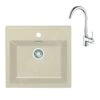 Franke Sets - Keukenset T102, Tectonite Spoelbak SID 610 En Keukenkraan FP 9000.031, Beige/chroom 143.0675.722