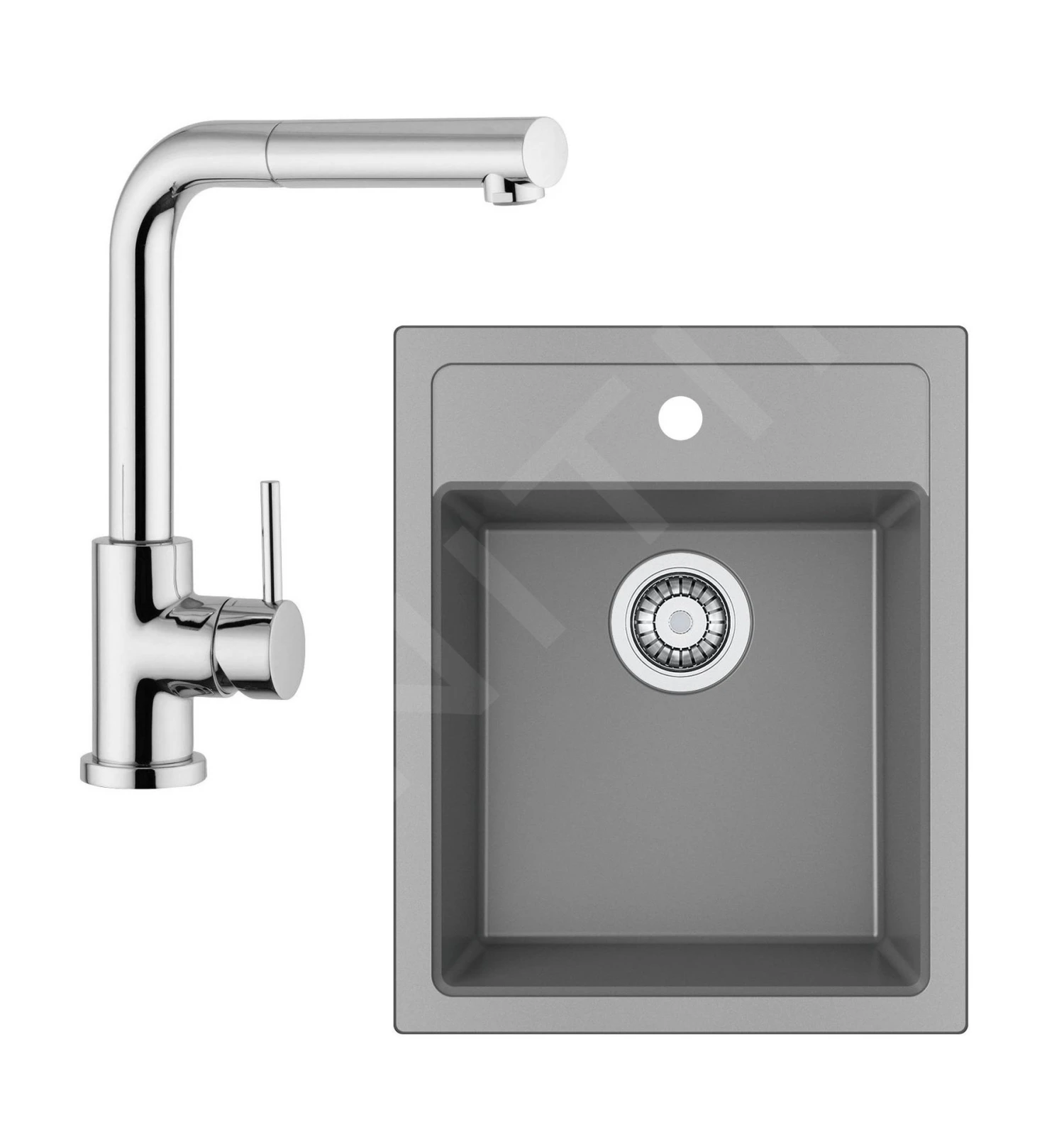 Franke Sets - Keukenset T51, Tectonite Spoelbak SID 610-40 En Keukenkraan FN 0147.031, Grijs/chroom 114.0508.414 1 Franke Sets - Keukenset T51, Tectonite Spoelbak SID 610-40 En Keukenkraan FN 0147.031, Grijs/chroom 114.0508.414