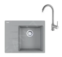 Franke Sets - Set G231, Fragraniet Spoelbak CNG 611-62 TL/7 En Keukenkraan FP 9000.084, Grijze Steen 114.0650.793
