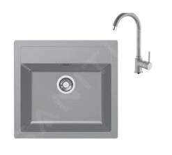 Franke Sets - Keukenset T103, Tectonite Spoelbak SID 610 En Keukenkraan FP 9000.084, Grijs 143.0675.725