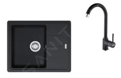 Franke Sets - Set G172, Fragraniet Spoelbak BFG 611-62 En Keukenkraan FP 9000.071, Onyx/onyx 114.0619.578