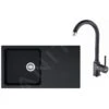 Franke Sets - Keukenset T41, OID 611 Tectonite Spoelbak, Zwart + FP 9000 Keukenkraan, Onyx NEW 114.0441.337