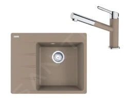 Franke Sets - Set G223, Fragraniet Spoelbak CNG 611-62 TL/7 En Keukenkraan FC 3055.424, Cashmere/chroom 114.0650.774