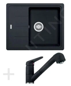 Franke Sets - Keukenset G55, BFG 611-62 Graniet Spoelbak, Onyx + FC 9547 Keukenkraan, Onyx 114.0323.817